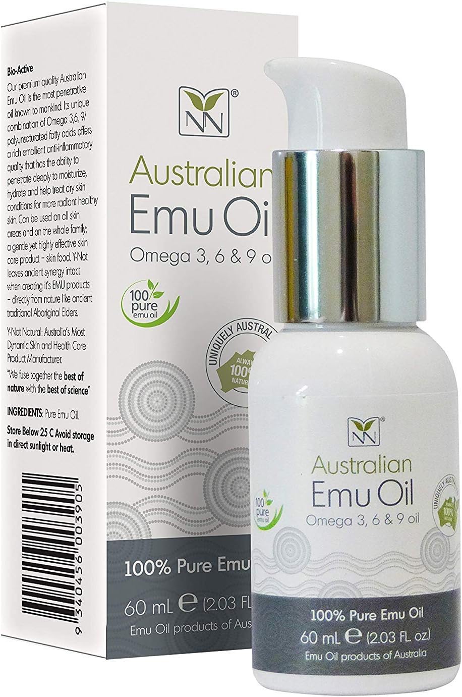 Amazon Y Not Natural エミューオイル Emu Oil 無添加100 保湿性 浸透性 抜群 プレミアム品質 エミュー油 60 Ml Ynn Y Not Natural エッセンシャルオイル