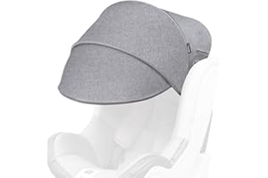Manito Sun Shade Extender/Auxiliary Canopy for Car Seat (Black Grey)
