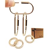 Migrdots Gold Key Ring - 3 Brass Screw Lock Keychain Carabiner Clip and 3 Metal Spring O Ring Clip for Keys, Backpacks, Luggage Tags, Pet Collar Clips, Bag Purse Charms for Handbags
