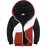SWISSWELL Boys Fleece Jacket Long Sleeve Sherpa Lined Zip Up Hoodies Soft Warm Sweatshirt Outerwear for Kids 6-15 Years