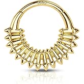 COCHARM 925 Sterling Silver Septum Rings Gold 16g Septum Jewelry Mini Septum Piercing Dainty Women Septum Clicker 925 Silver Daith Earrings 16g Daith Piercing Jewelry