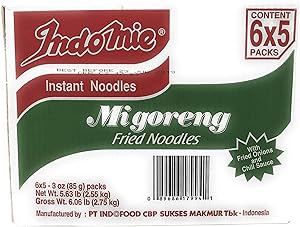 Indomie Mi Goreng Instant Stir Fry Noodles, Halal Certified, Original Flavor, 3 Ounce, Pack of 30