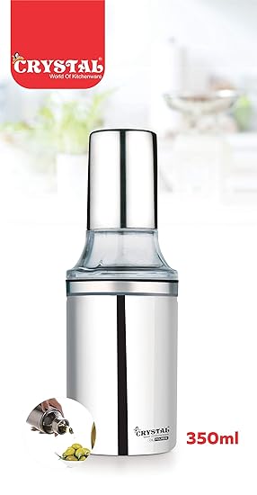 Crystal Stainless SteelOilPourer/Dispenser, 350 ml, Silver