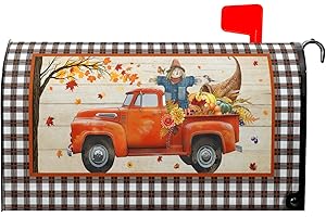 KAWANI Fall Tree Leaf Mailbox Covers Magnetic Black White Pliad and Autumn Mailbox Cover Standard Size 18 X 21 Pumpkin Holiday Mailbox Wrap Post Letter Box Cover Decorative for Home Outdoor Garden