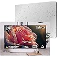 SYLVOX 24'' Smart Waterproof TV, Magic Mirror TV for Bathroom, 1080P, Bass Boost, IP66, Anti-Fog, Built-in APP Store, and Voice Assistant (On Wall Model)