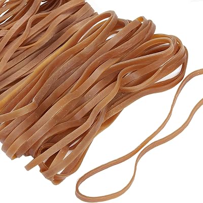 YHQZ 50 Pcs Large Heavy Duty Rubber Bands 17 cm 0.4 cm Brown Set