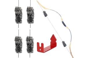 SOPOGER Archery Bow String Silencers - 2 Pair Otter Hide & String Separator Recurve Bow Stabilizer Bowstring Dampener for Longbow Traditional Bow Hunting Shooting Practicing