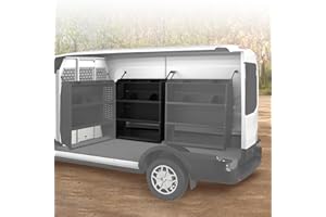 EONECROSS Black Steel Cargo Van Shelving Storage System Adjustable Height Fit for Ford Transit Connect 2014+, Ram Promaster City, Chevy City Express, Nissan NV200 32" W x 43" H x 13" D