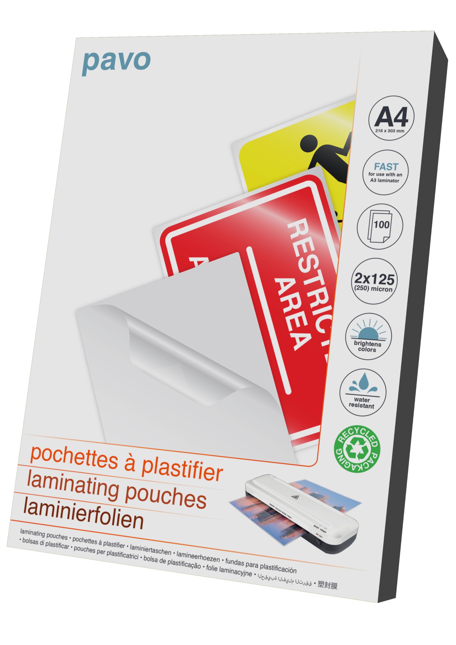 PAVO 2x125 Micron A4 Fast Laminating Pouch (Pack of 100)