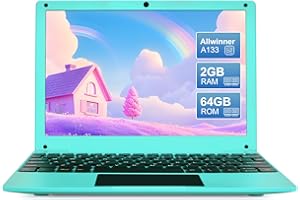 ZHAOHUIXIN Mini 10.1 inch Android 12 Laptop Computer, Portable Small Netbook Computer with Allwinner A133 CPU Android 12 OS 2GB RAM 64GB EMMC HD IPS Screen 1280x800 Pixel 0.3MP Camera (Blue)