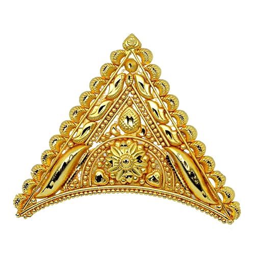 Buy Srijacollections Golden Crown Small Tiara Mukut for Bengali Indian