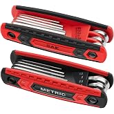 DIYSELF 2 Pack Allen Wrenches Sets 17-Piece Allen Key Set, Metric &amp; SAE | Folding Hex Key Set for Bike, Archery, Garbage Disposal, Door, Home Repair, Allen Key Tool for Electricians Men Dad Husband