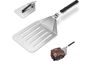 HOHEAN Large Metal Spatula, Extra Large Stainless Steel Spatula 22 x 7.9 Inch, Heavy Duty BBQ Meat Turner with Foldable Handle, Oversized Turner for Lifting Whole Ribs, Brisket & Pork