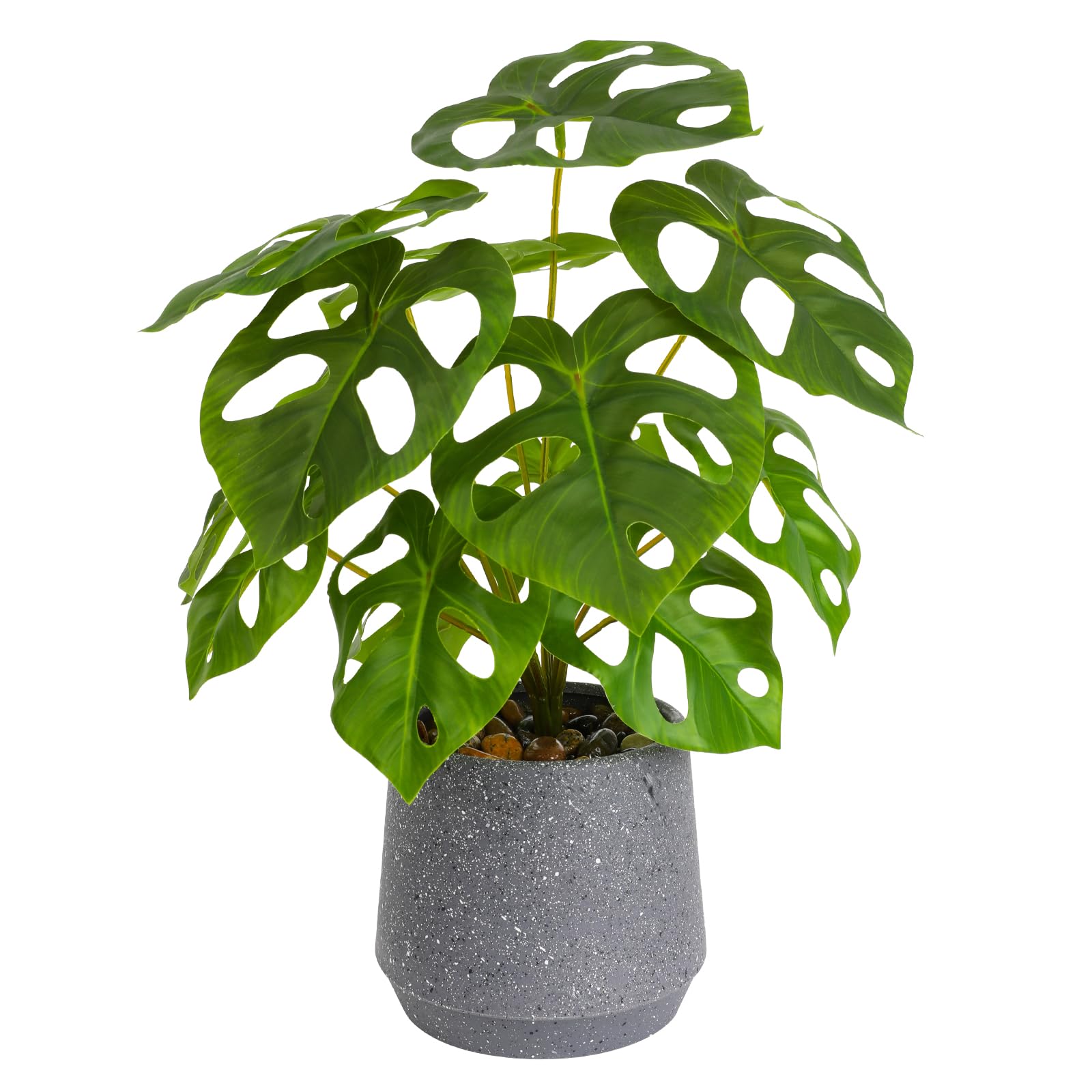 Veryhome Artificial Plants Indoor Fake Succulents Plants in Potted 36cm Faux Tropical Palm Plant Faux Green Leaf Potted for Home Desk Living Room Decor