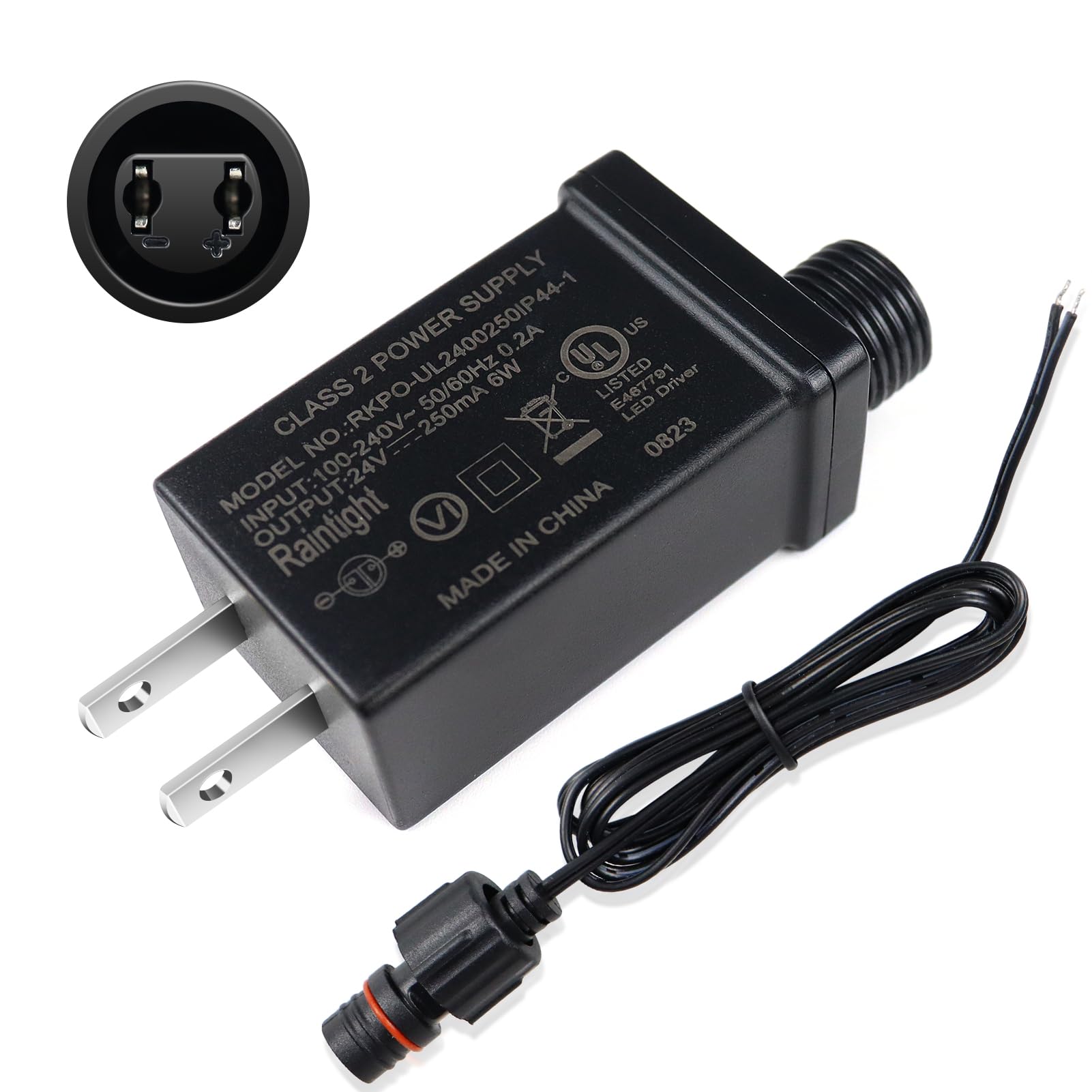 Photo 1 of 24V 6W Class 2 Power Supply, IP44 Waterproof Low Voltage Transformer LED Adapter Driver for String Light, Projector Light, Lawn Lamp, Christmas Tree,Inflatable Decorations, etc