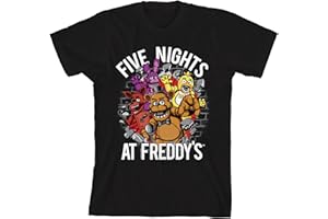 Bioworld Five Nights at Freddy's Favorite Characters Youth Boy Black Short Sleeve Tee
