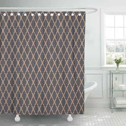 Amazon Com Tompop Shower Curtain Navy Antique Pattern Blue