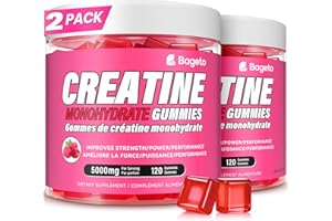 Bageto Creatine Monohydrate Gummies 5000 MG for Men and Women, Sugar Free Vegan Creatine Supplement for Muscle Strength & Rec