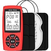 Rechargeable TENS Unit Machine for Pain Relief Therapy, Electronic EMS Muscle Stimulator for Shoulder Pain Relief, TENS&amp;EMS Stimulator for Back Pain, Shoulder Neck Pain Relief, Sciatica Pain, red