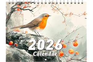 Wall Calendar 2026, Monthly Wall Calendar With Scenes Illustrations, Funny Gag Planner Cute for Apartment Bedroom Home School