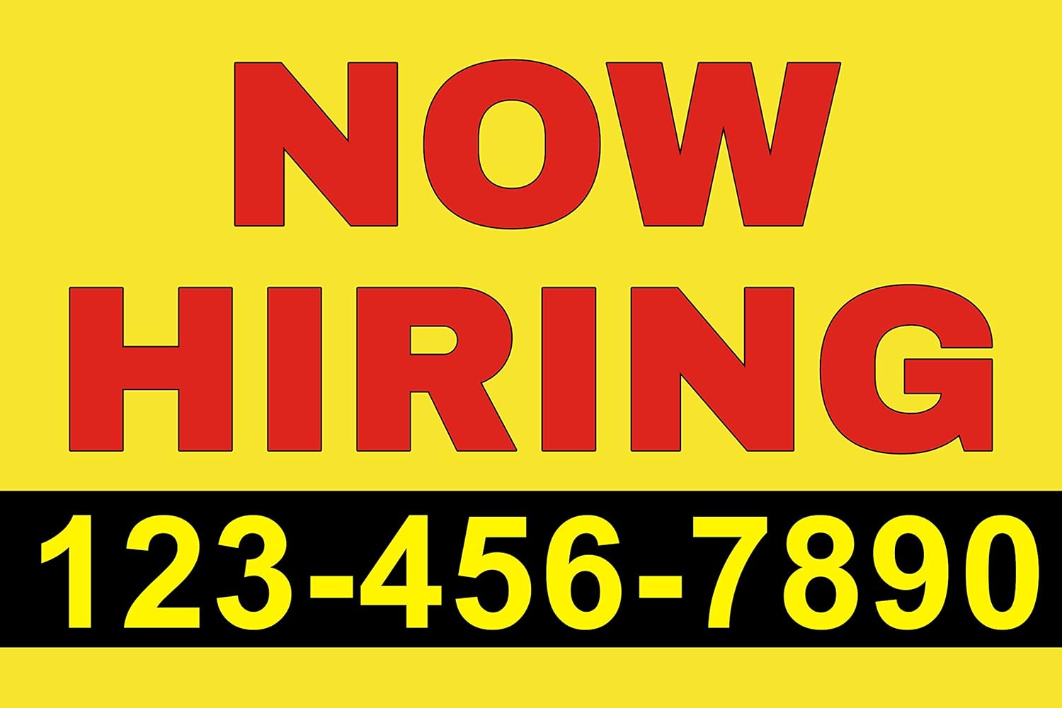 Amazon Com Now Hiring Banner Sign 3 X 2 Ft Office Products