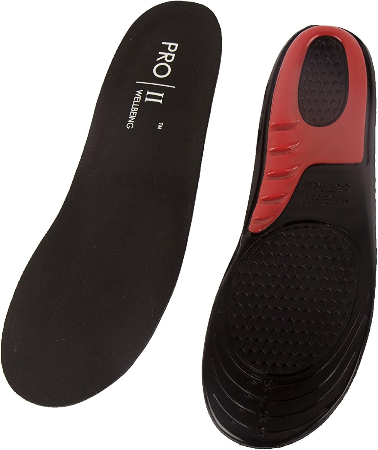 Pro11 Wellbeing Massaging Gel Replacement Sports Orthotic Insoles with Comfort Zone for Impact Relief (5-8 Womens)