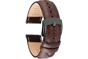OTTOODY Leather Watch Bands Quick Release, Elegant Top Grain Leather Watch Straps for Men & Women, Choice of Color & Width - 18mm, 19mm, 20mm, 21mm or 22mm Wristbands Bracelet for Watch & Smartwatch