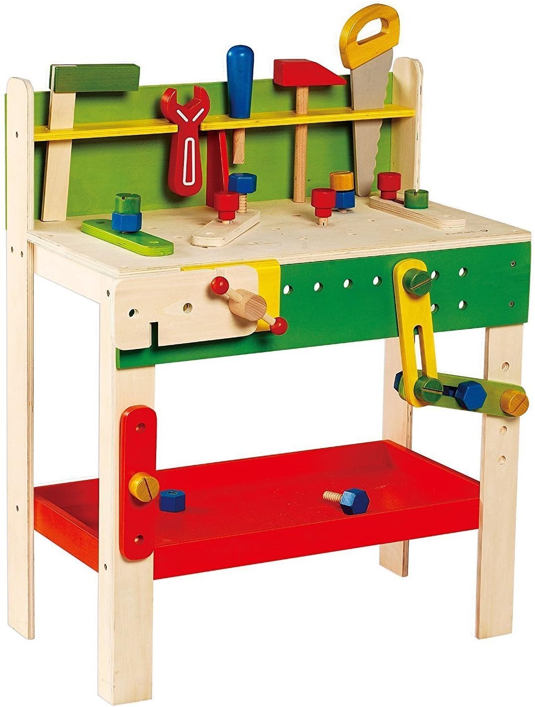 Every Planet Most Real Wood Children's Young Boys Girls Kids Play Shop Toy Workbench Table Shop Garage Project Table- Wood Tools Holder Organizer- Storage Shel Like Dad's Safe Watercolor Paint