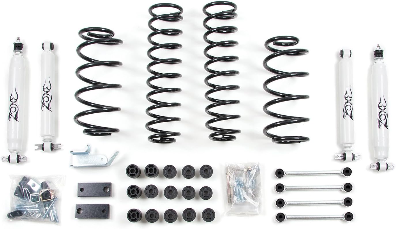 Zone Offroad Jeep Wrangler TJ 4.25" Combo System - Front Sway Bar Disconnects w/Black Nitro Shocks