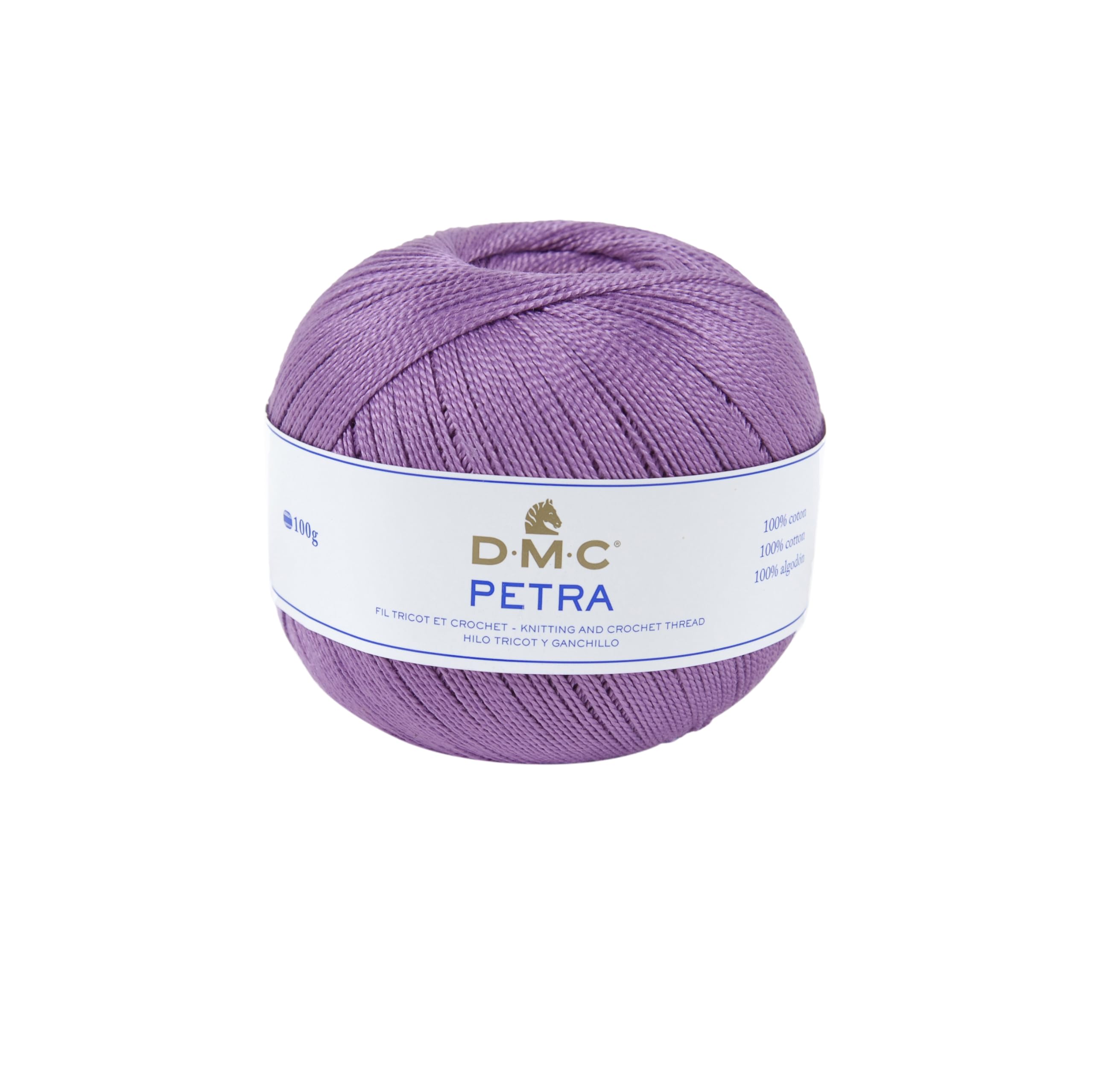 DMC Petra Yarn, 100% Cotton, Purple (53837), Size 5