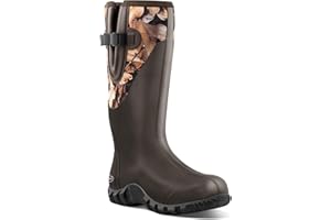 TerraTrax Men's Waterproof Rubber Muck Rain and Work Boot – Durable 6mm Neoprene Insulated, Ideal for Fishing Hunting & Farming