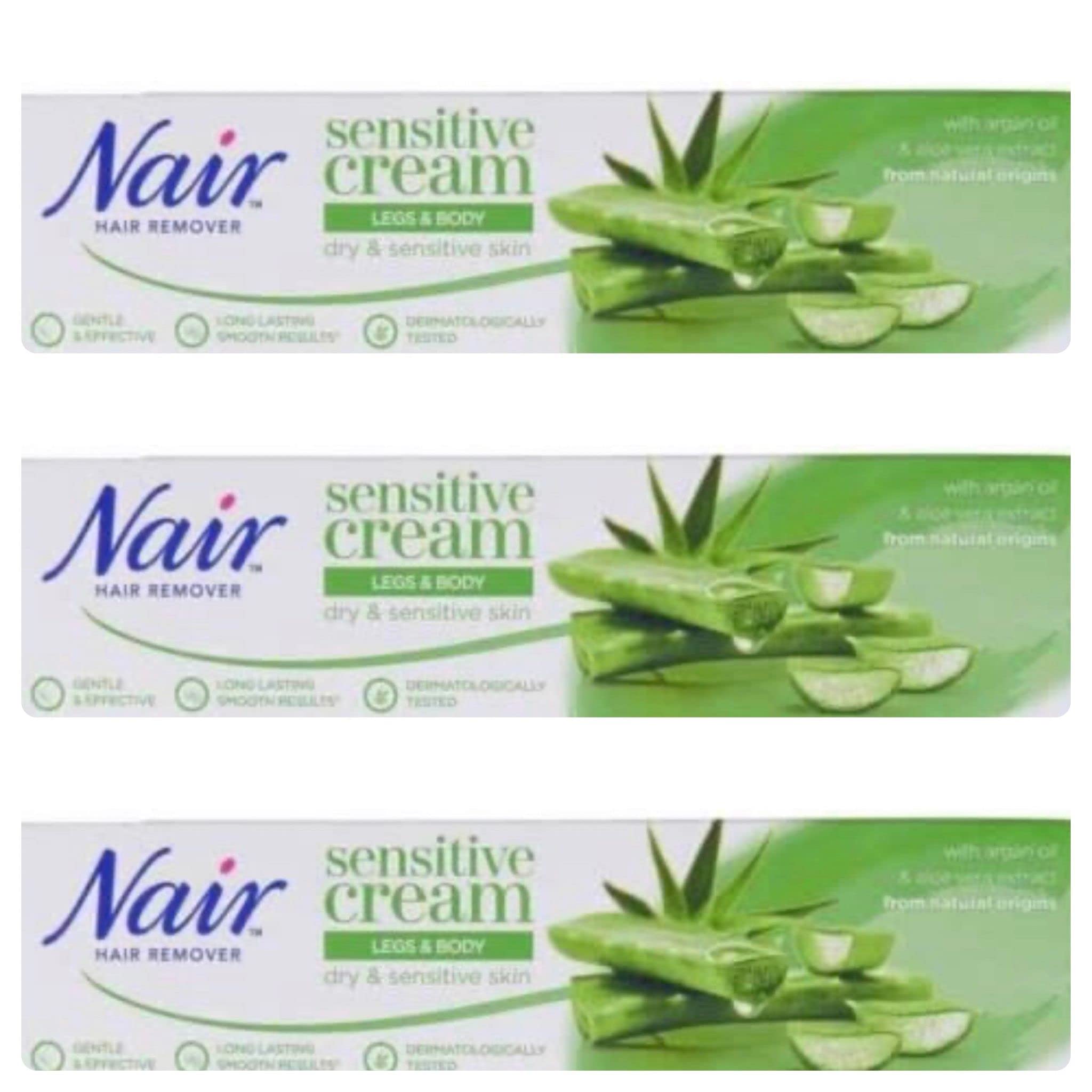 Nair Hair Removal Cream Packs of 3 (Sensitive (Camellia Oil 80ml) Pack of 3)