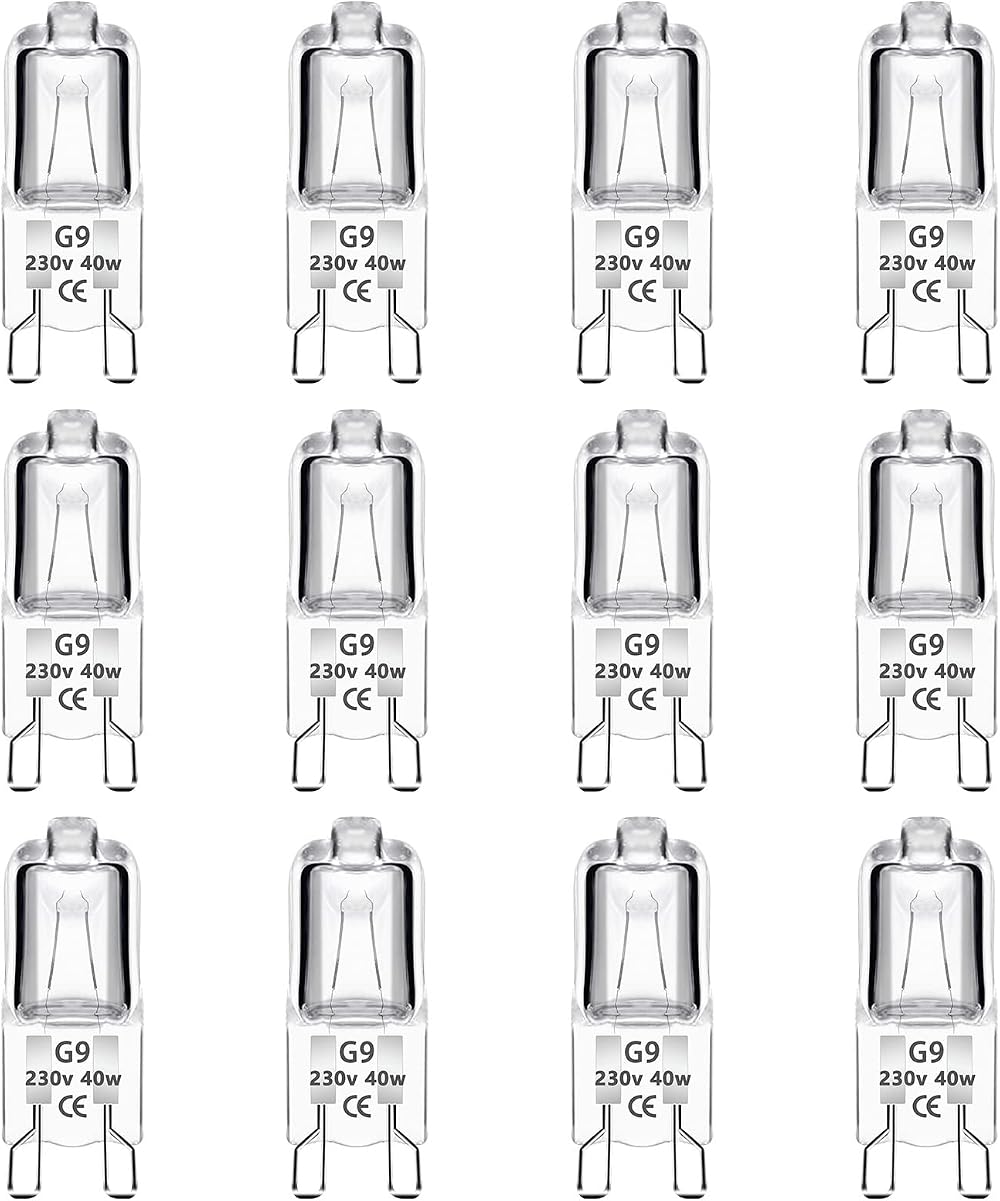 Caldarax G9 Halogen Bulbs 12 Pack 40W Dimmable 2700K 480 Lumens 230V