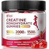 12 in 1 Creatine Gummies, 8500mg Strawberry Flavor Organic Creatine Monohydrate Gummies for Women & Men Sugar Free Nutritional Supplements with Collagen, BCAAs, Vitamin C & B12, 120 Count