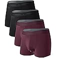 DAVID ARCHY Men's Boxer Briefs, Micro Modal Dual Pouch Trunks Support Ball Bulge Enhancing Underwear,Underwear For Man 3 Pack