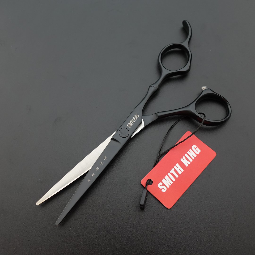 6.0 Inches Professional hair cutting thinning scissors set with razor (Black) : Beauty