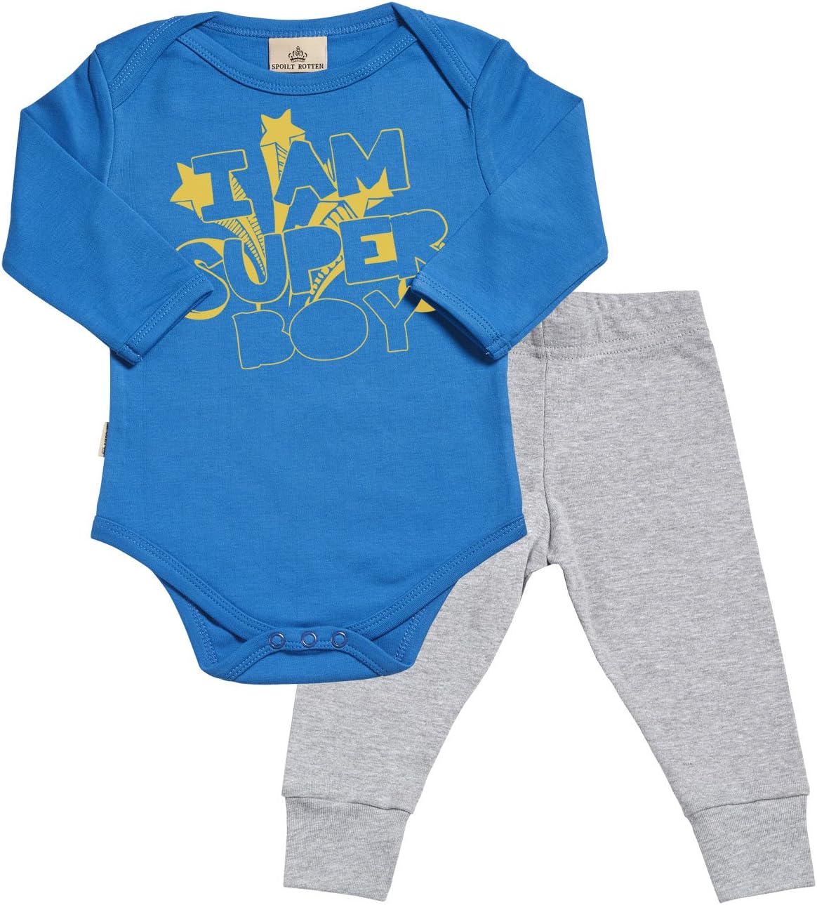 SR - I Am Super Boy Babygrow & Jersey Trousers Outfit Set