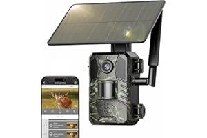 Loatos Trail Camera, Cellular Trail Camera with Built-in SIM Card 4G Unlimited Data Plan 2k HD Live Streaming Game Cameras with Night Vision Motion Activated Waterproof IP66 4W Solar Panle Trail Cam