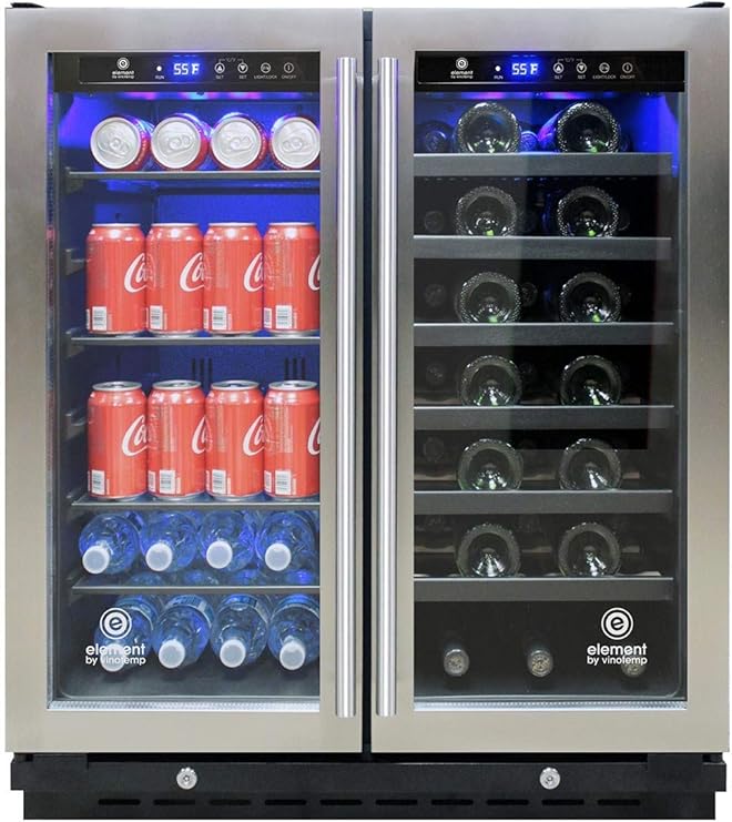 Vinotemp EL30SWCB2D 30Inch Wine & Beverage Refrigerator