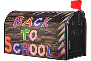 Identiy Back to School Mailbox Covers Magnetic Standard Size,Colorful Pencils on Desk Magnetic Mailbox Covers for Holiday Outside Yard Decor 18"x21"