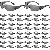 WFEANG Safety Glasses - Tinted Protective Eyewear with ANSI Z87.1, Scratch & Impact Resistant Eye Protection Glasses for Work, Lab, Construction (Pack of 50 Smoke)