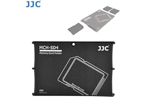 JJC MCH-SD4GR Small Memory Card Case, Wallet SD Card Case, SD Card Holder Case fits 4 SD Cards, Slim, Light Weight, Credit Ca