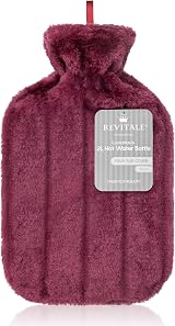 Revitale Luxury 2 Litre Hot Water Bottle with Soft Faux Fur Cover Plum view 9