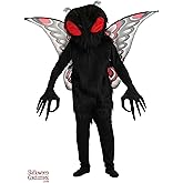 Mothman Adult Costume | West Virginia Legendary Cryptid Mothman Black Furry Jumpsuit with Wings and Headpiece