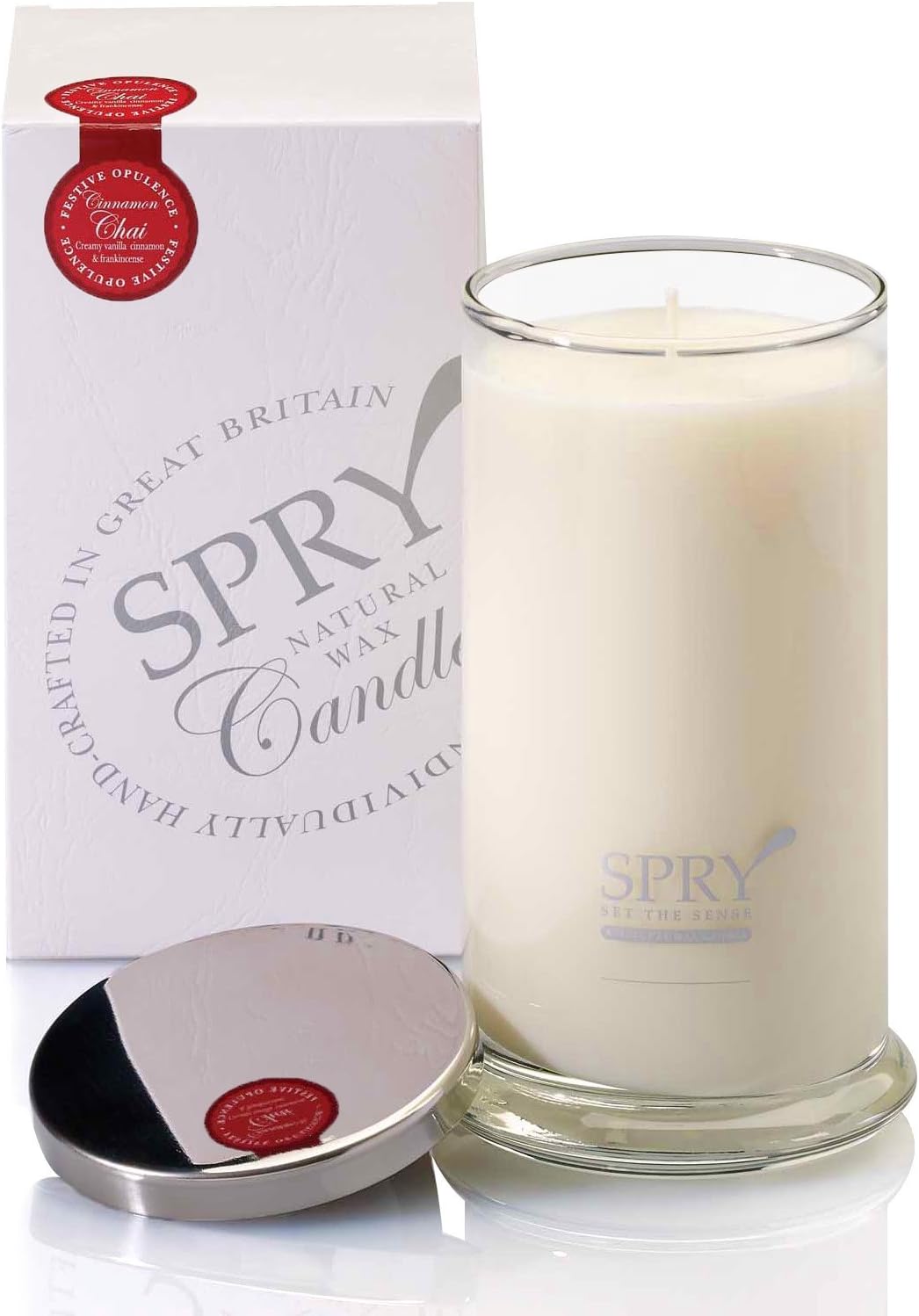 Spry Candles Tall Jar, Cinnamon Chai, Natural
