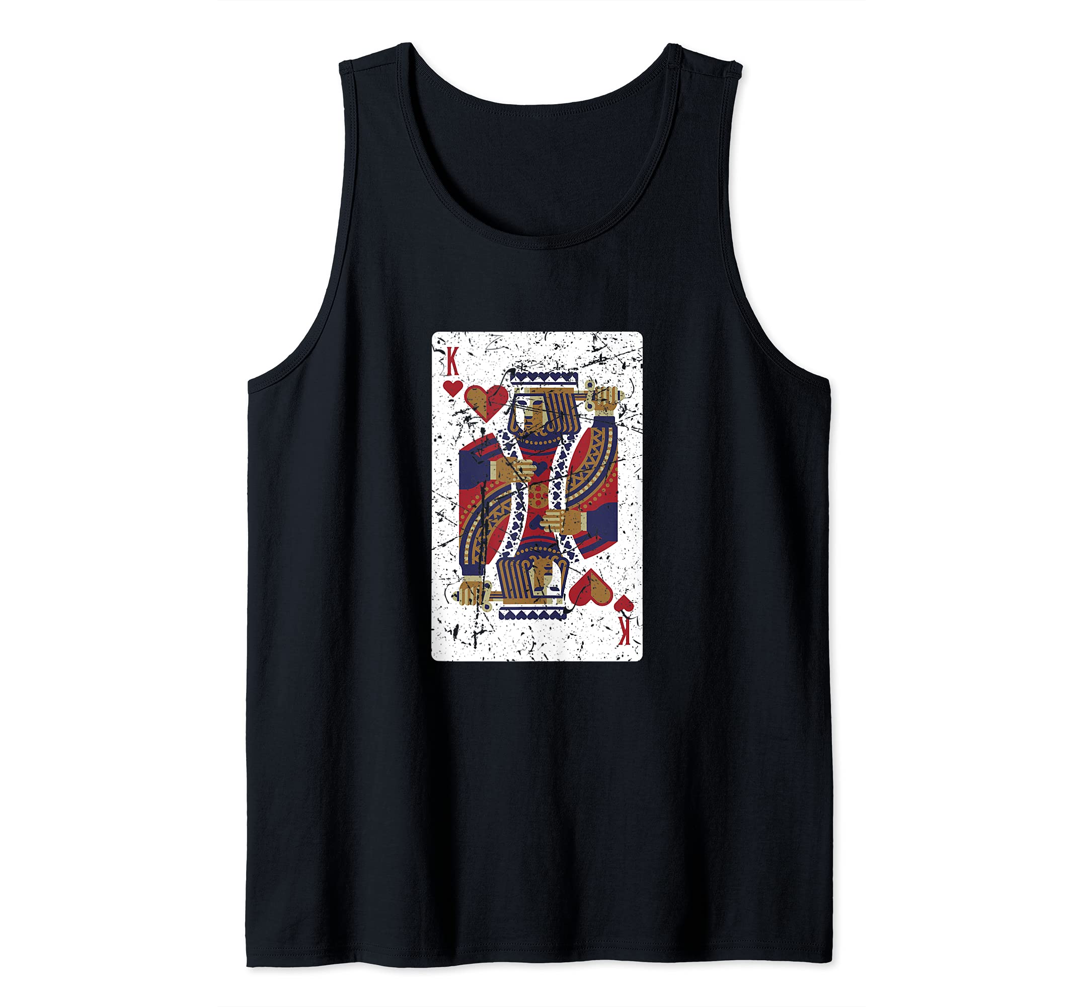 Mens Funny King Of Hearts Card Design Poker Player Tank Top