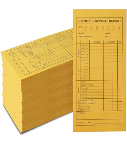 Cashier Depot EZ400 Deposit Envelopes 500-Pack - 4 1/8 X 9 1/2 Brown Kraft Cash Drop Envelopes