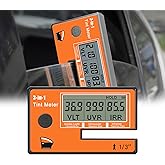 Window Tint Meter, 3-in-1 Solar Film Meter with VL/UV/IR Transmittance Tester, Portable Digital Side Window Tint Reader for Filmed Glass, Solar Film, Car Window