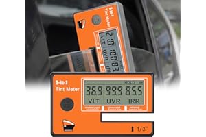 DIZIKZO Window Tint Meter, 3-in-1 Solar Film Meter with VL/UV/IR Transmittance Tester, Portable Digital Side Window Tint Reader for Filmed Glass, Solar Film, Car Window