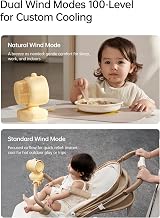 JISULIFE Chic Stroller Fan 2026 Yellow Quadpod 21H 100 Speeds 120° Oscillation view 5